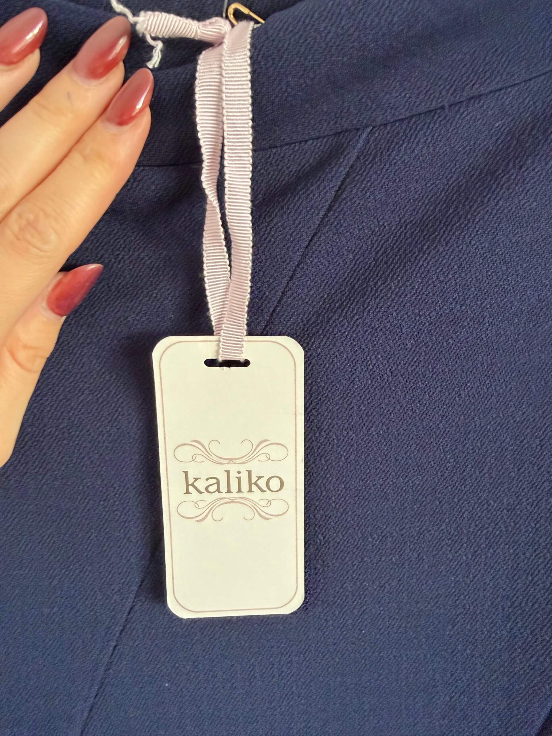 Kaliko granatowa spódnica midi rozkloszowana L 40 nowa z metką - obrazek 3