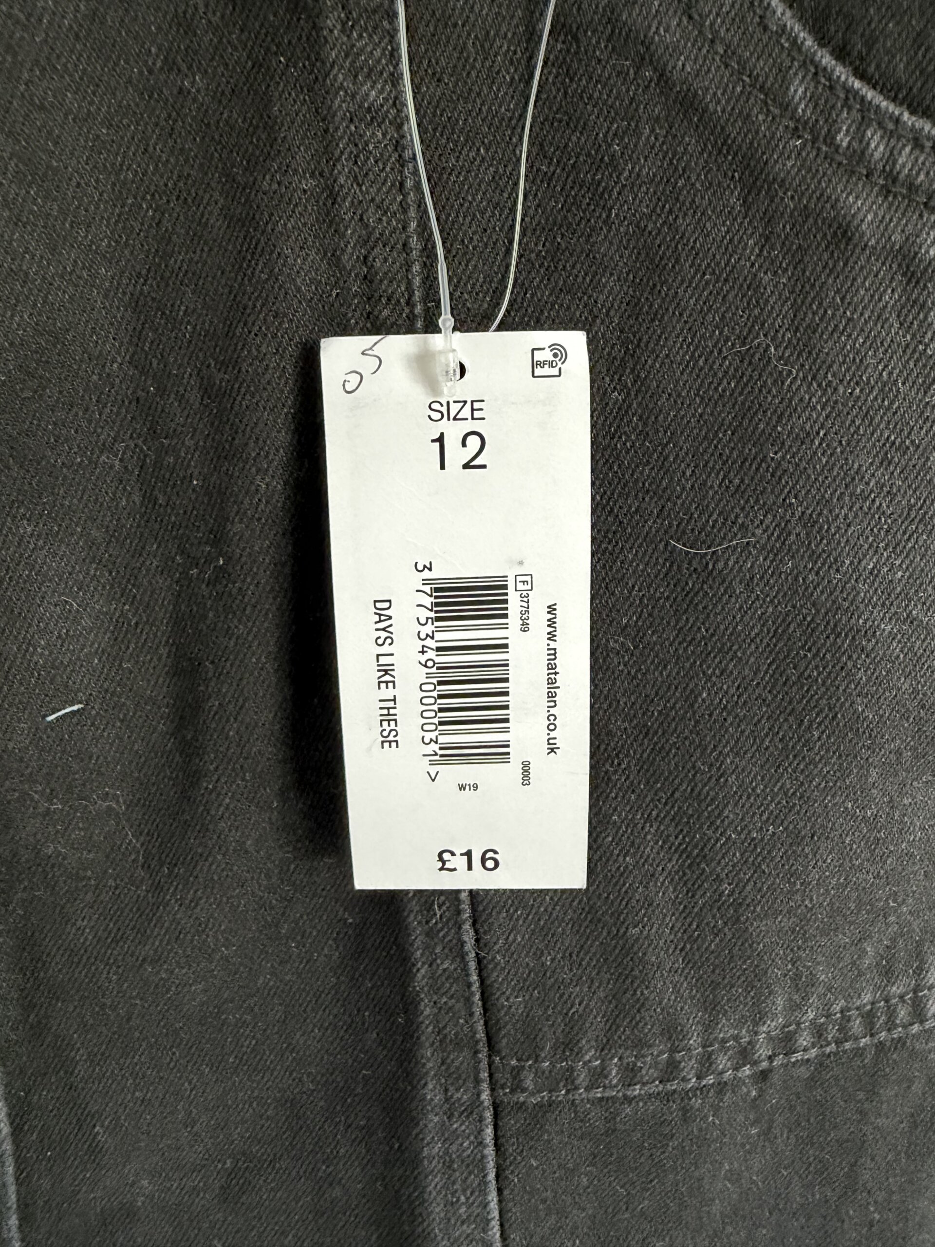 Czarna spódnica jeansowa Papaya z guzikami – mini, nowa z metką, rozmiar L - obrazek 3