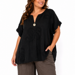 Bluzka oversize Italy Moda – len i bawełna