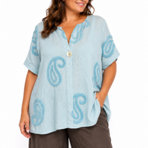 Bluzka oversize Italy Moda – len i bawełna