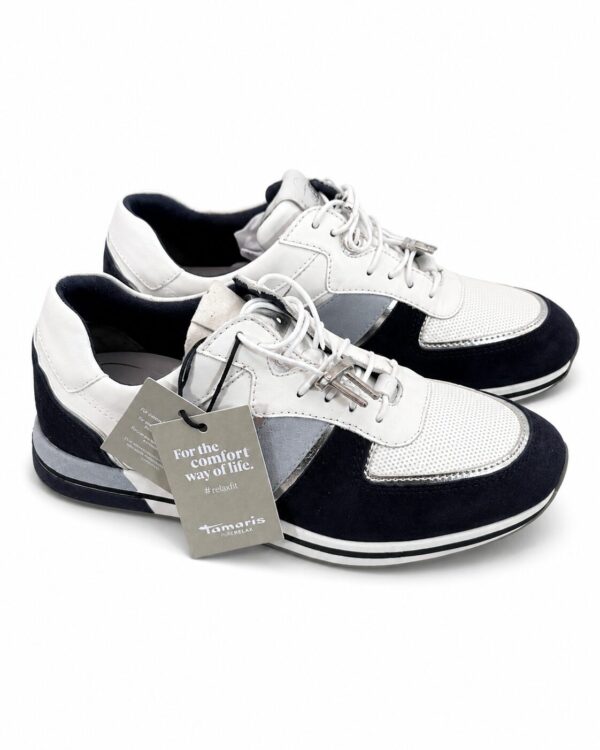 Sneakersy damskie Tamaris PureRelax granatowo-białe – rozmiar 36
