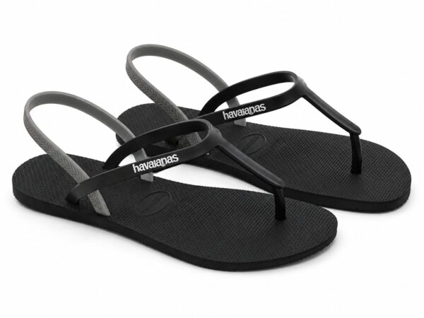 Havaianas sandały japonki z paskiem na piętę czarne r. 40