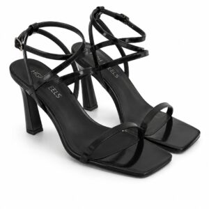 Head Over Heels czarne sandały na słupku r. 39