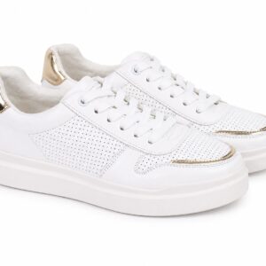 Keddo białe sneakersy ze złotymi detalami r. 38