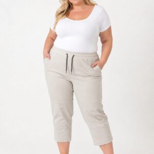 Spodnie rybaczki Street One beżowe elastyczne plus size 44/4XL
