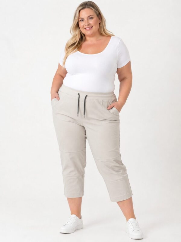 Spodnie rybaczki Street One beżowe elastyczne plus size 44/4XL