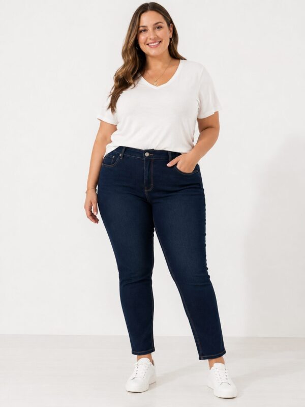 Jeansy damskie Curve Appeal granatowe 16W plus size - sugerowany rozmiar 3XL/4XL