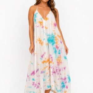 Anna Kosturova – jedwabna sukienka maxi tie-dye M/L
