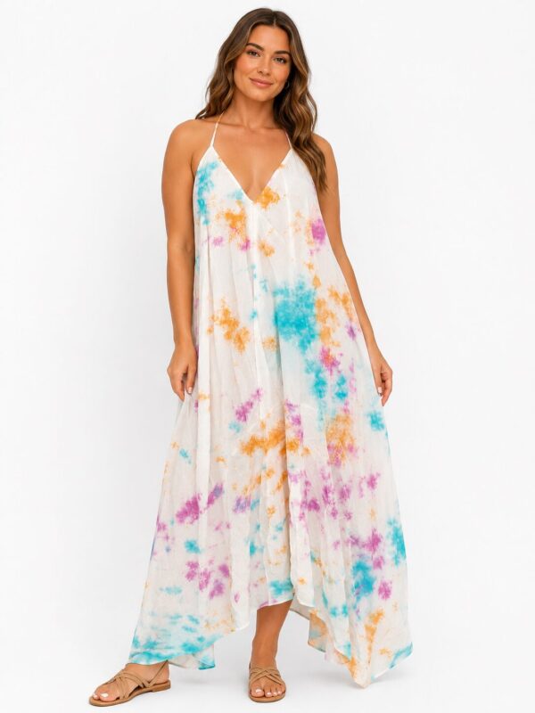 Anna Kosturova – jedwabna sukienka maxi tie-dye M/L