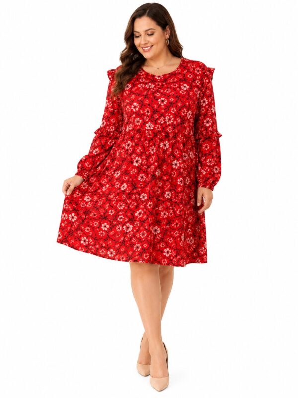 Joe Browns – czerwona sukienka w kwiaty XL