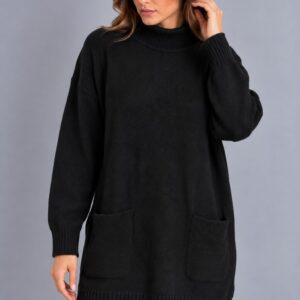 Sweter ze stójką czarny uniwersalny